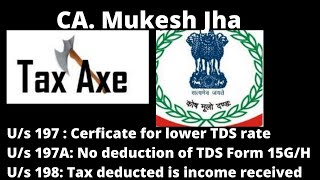 Section 197 amp 197A tax deduction at lower rate and section 198 tax deducted is income CAFINAL [upl. by Amjan629]