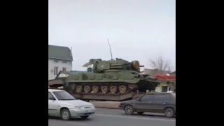 Ukraine War  2K22 Tunguska AntiAircraft being moved [upl. by Madelyn]