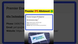 Premier Energies IPO Allotment  how to check premier energies IPO Allotment  premierenergiesipo [upl. by Nediarb]