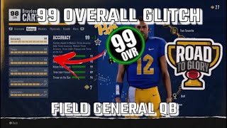 WORKING 99 overall glitch in road to glory college football 25 field general QB [upl. by Aihsinat]