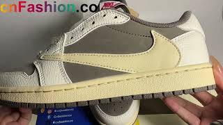 cnFashion ReviewUnboxing Jordan 1 Retro Low OG SP Travis Scott Reverse Mocha DM7866162 [upl. by Clerissa]