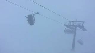 Schrecksekunde im Sessellift Montafon Vorarlberg Sturm quotBurglindequot [upl. by Etteuqaj]