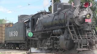 Illinois Railway Museum Frisco 1630 Steam Operations IRM Steam [upl. by Tingley]