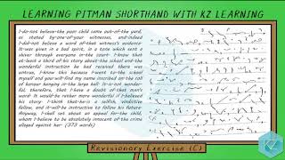 Pitman Shorthand  Revisionary Exercise C 70 WPM  KZ Learning [upl. by Attena724]