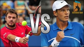 Stanislas Wawrinka Vs Tomas Berdych Australian Open 2014 HIGHLIGHTS [upl. by Briana124]