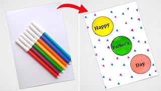 WOW 🤗 DIY Happy Fathers Day Greeting Card with White Paper  Fathers Day Card Making EASY [upl. by Ezeerb617]