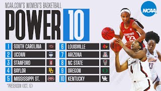 Womens basketball rankings South Carolina leads preseason Power 10 [upl. by Emilia]