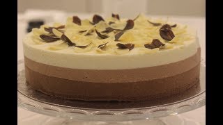 Entremet aux trois chocolats كيك موس الشوكولاته [upl. by Sukhum]