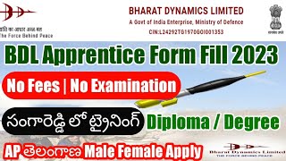 BDL Apprentice 2023 Form Fill Up 2023How to Bharat Dynamics Apprenticeship Apply Online 2023 [upl. by Erikson]