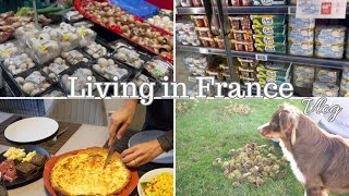 French Grocery Shopping🛒 in Auchan Leek Tart for Dinner making Chestnut Cream Living in France 🇫🇷 [upl. by Marquis]