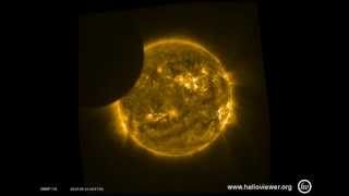 Annular eclipse of the Sun May 10 2013 seen from the satellite PROBA2  Video Vax [upl. by Halivah]