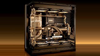 Lian Li O11D EVO XL  Black and Gold Watercooled Showcase Build [upl. by Mullen294]