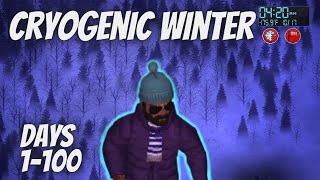 I Survived 100 Days of CRYOGENIC WINTER In Project Zomboid [upl. by Anauq]