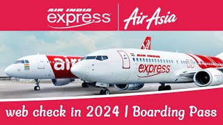 Air India Express Boarding Pass  How To Do Web Check in Online [upl. by Acira]