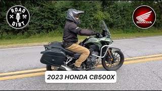 Road Dirt Review 2023 Honda CB500X Adventure Motorcycle [upl. by Olsson]