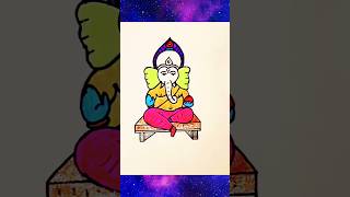 Sukh Karta Dukh Harta  Easy Ganpati Drawing jaiganesh [upl. by Naffets]