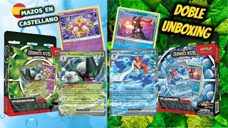 💥 Battle Deck Deluxe Quaquaval ex y Meowscarada ex Español [upl. by Tarton]