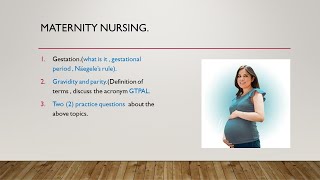 MATERNITY NURSING PRESENTATION AND PRACTICE QUESTIONS [upl. by Aerdnaek]