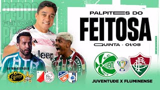 PALPITES DE FUTEBOL DIA 01082024  BILHETE FEITO [upl. by Pansy]