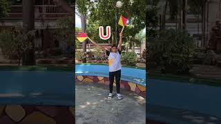 SEMAPHORE FLAG SIGNALING SYSTEM alphabet up to error signal [upl. by Eelyram517]