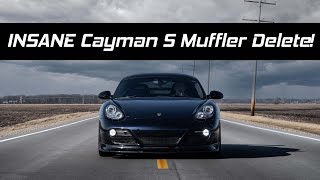 INSANE Porsche Cayman S Muffler Delete  Pure Exhaust Sound [upl. by Isahella603]