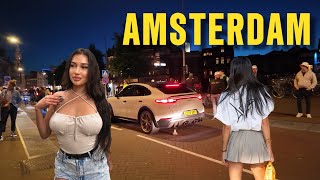 Late Evening in Amsterdam 4K Nightlife Walking Tour 2024 [upl. by Kimberli]