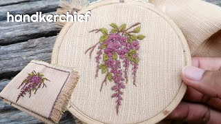 handkerchief embroidery designs embroidery flowers [upl. by Ducan]