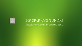 EASY HP 3PAR CPG TUNING take 2 [upl. by Ahtabat]