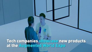 Tech companies showcase new products at the Augmented World Expo [upl. by Anev454]