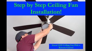 How to Wire and Install a Ceiling Fan With Remote ControlCeiling Light Fixture Removal [upl. by Delahk]