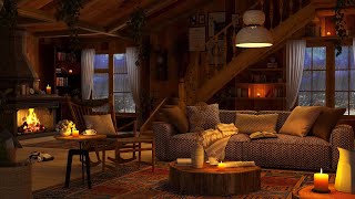 Thunderstorm Sounds amp Crackling Fireplace at Cozy Cabin Ambience [upl. by Ana]