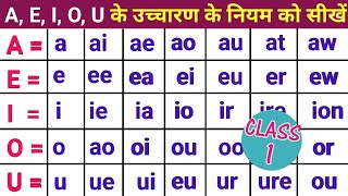 English पढ़ना  लिखना कैसे सीखें  A E I O U का उच्चारण क्या होता है   English Prouncation [upl. by Ynos633]