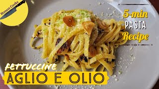 Fettuccine Aglio E Olio  Pasta with garlic amp olive oil  5min delicious simple  Honest Cooks [upl. by Alrrats]