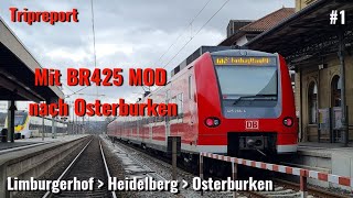 Mit der Br425 MOD der SBahn RheinNeckar nach Osterburken Tripreport 2 Klasse 2024 [upl. by Mathis]