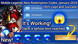 x3 MLBB Redeem Codes January 24 2024  Its Working Claim it before limit reached 💎 Mobile Legends [upl. by Yarahs]