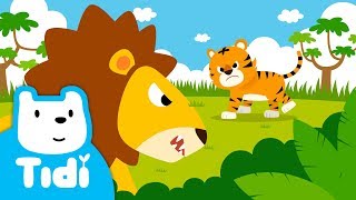 The King of Animals♪  Lion vs Tiger  Sing Along with Tidi Songs for Children★TidiKids [upl. by Alic]