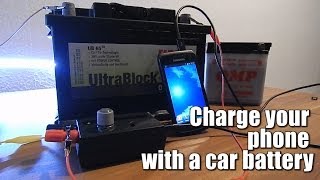 Charge your phone with a car battery 6V24V  Voltage regulator [upl. by Enihpad]