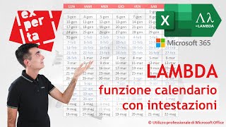 EXCEL  TRUCCHI E SEGRETI 📅 LAMBDA oltre ogni limite funzione calendario con intestazioni [upl. by Pennie463]