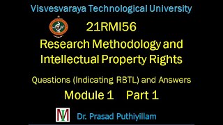 VTU 21RMI56 Research Methodology amp IPR Module 1 Part 1 [upl. by Auqemahs]