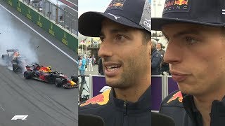 Ricciardo and Verstappen Explain Baku Crash  2018 Azerbaijan Grand Prix [upl. by Olinad]