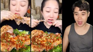 MUKBANG ASMR EATING WOW YUMMY YUMMY Beautiful girl eating mukbang reaction not talking [upl. by Eahs835]