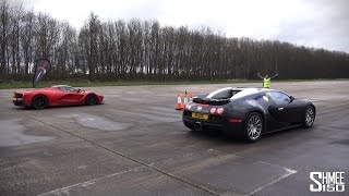 DRAG RACE LaFerrari vs Bugatti Veyron  Vmax Stealth [upl. by Nirac161]