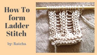 How To Knit and Form Ladder Stitches  2 Ladder Stitch Patterns Included [upl. by Byram810]