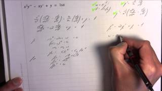 C42 Example problem solving a Cauchy Euler equation with substitution [upl. by Noirred578]