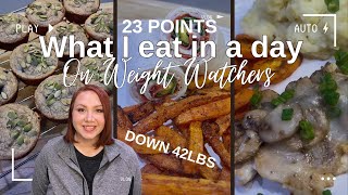 What I eat in a day on Weight Watchers with 23 points Kodiak Muffins and smothered Chicken [upl. by Phillip]