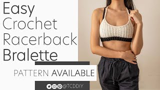 How to Crochet an EASY Bralette  Pattern amp Tutorial DIY [upl. by Kitrak389]