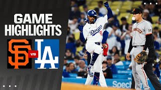 Giants vs Dodgers Game Highlights 4224  MLB Highlights [upl. by Scharff]