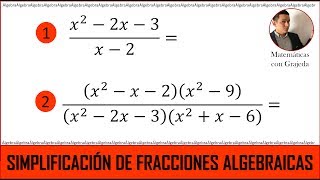 SIMPLIFICACIÓN DE FRACCIONES ALGEBRAICAS Método fácil Video 149 [upl. by Nyahs]