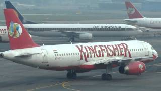 Kingfisher Airlines Airbus A320 Taxiing at Delhi IGI Airport [upl. by Kenta]