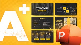 PowerPoint MasterClass  Create a Stunning 5Page Black amp Yellow Deck [upl. by Quintie]